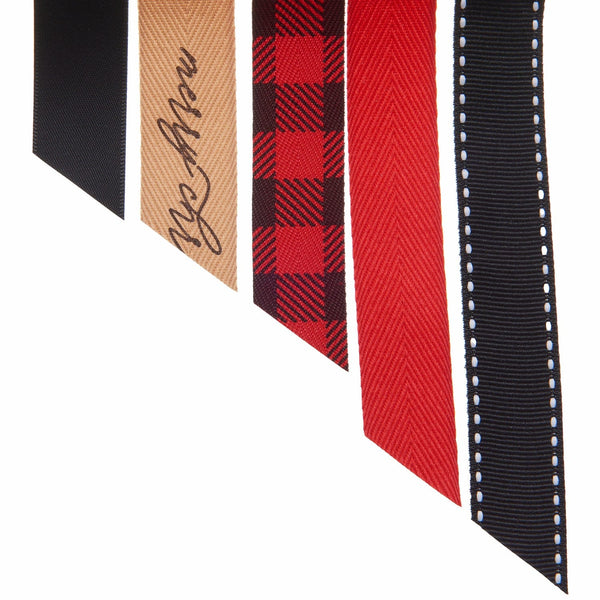 Black + Red Ribbon Kit - Set of 5