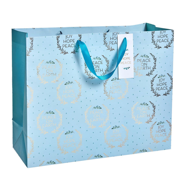 Peace, Joy and Hope Wreath Jumbo Gift Bag