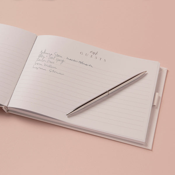 Silver Guest Book with Pen  Style Me Pretty - Gartner Studios