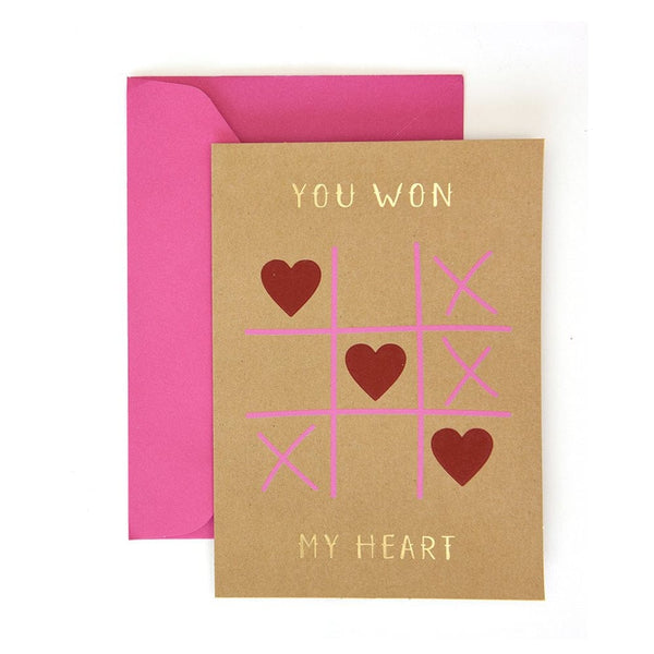 You Won My Heart' Valentine's Day Card With Gold Foil