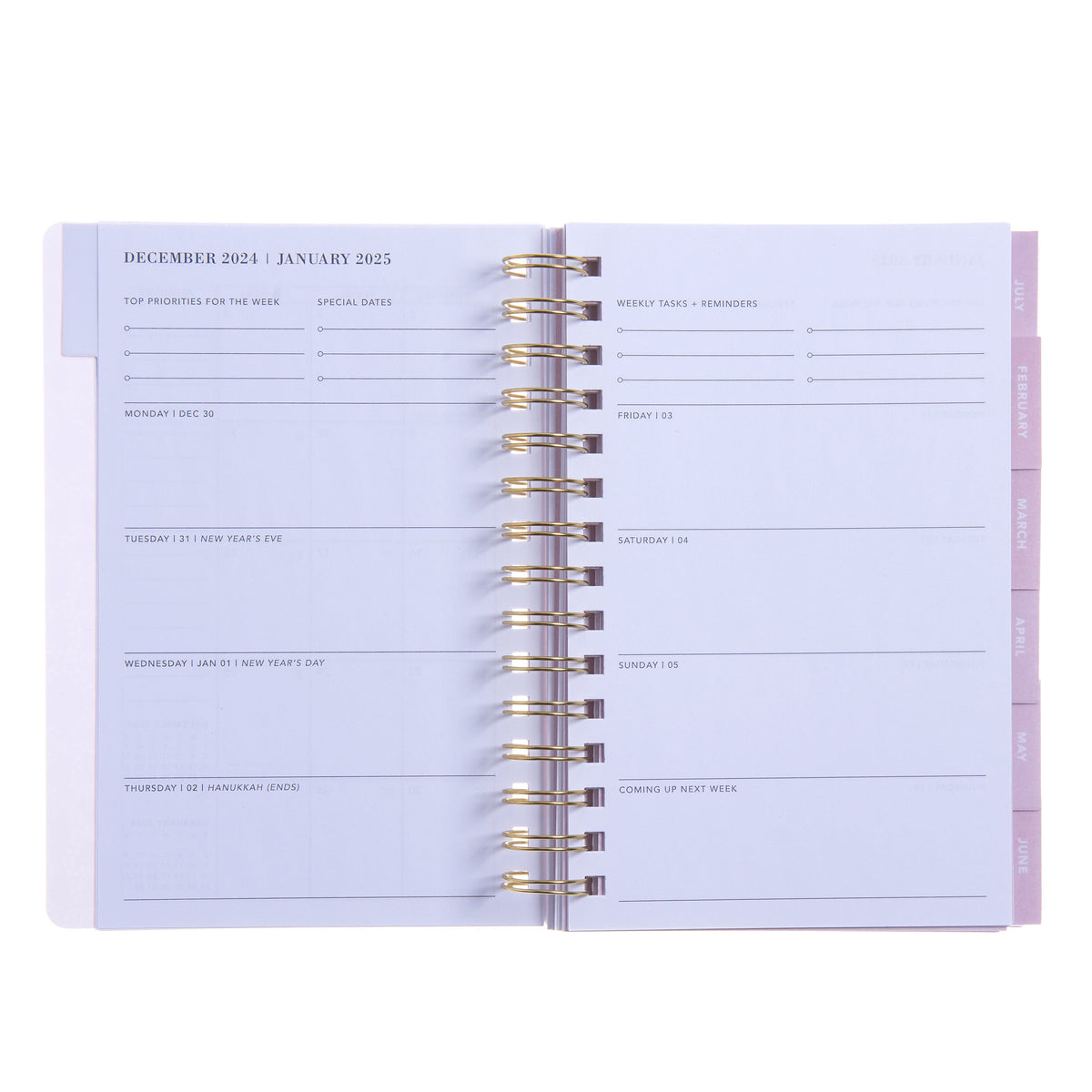 Monthly + Weekly Planner - Flower Gray Floral - January-December 2025 Gartner Studios Planner 100889