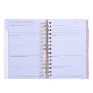 Monthly + Weekly Planner - Flower Gray Floral - January-December 2025 Gartner Studios Planner 100889