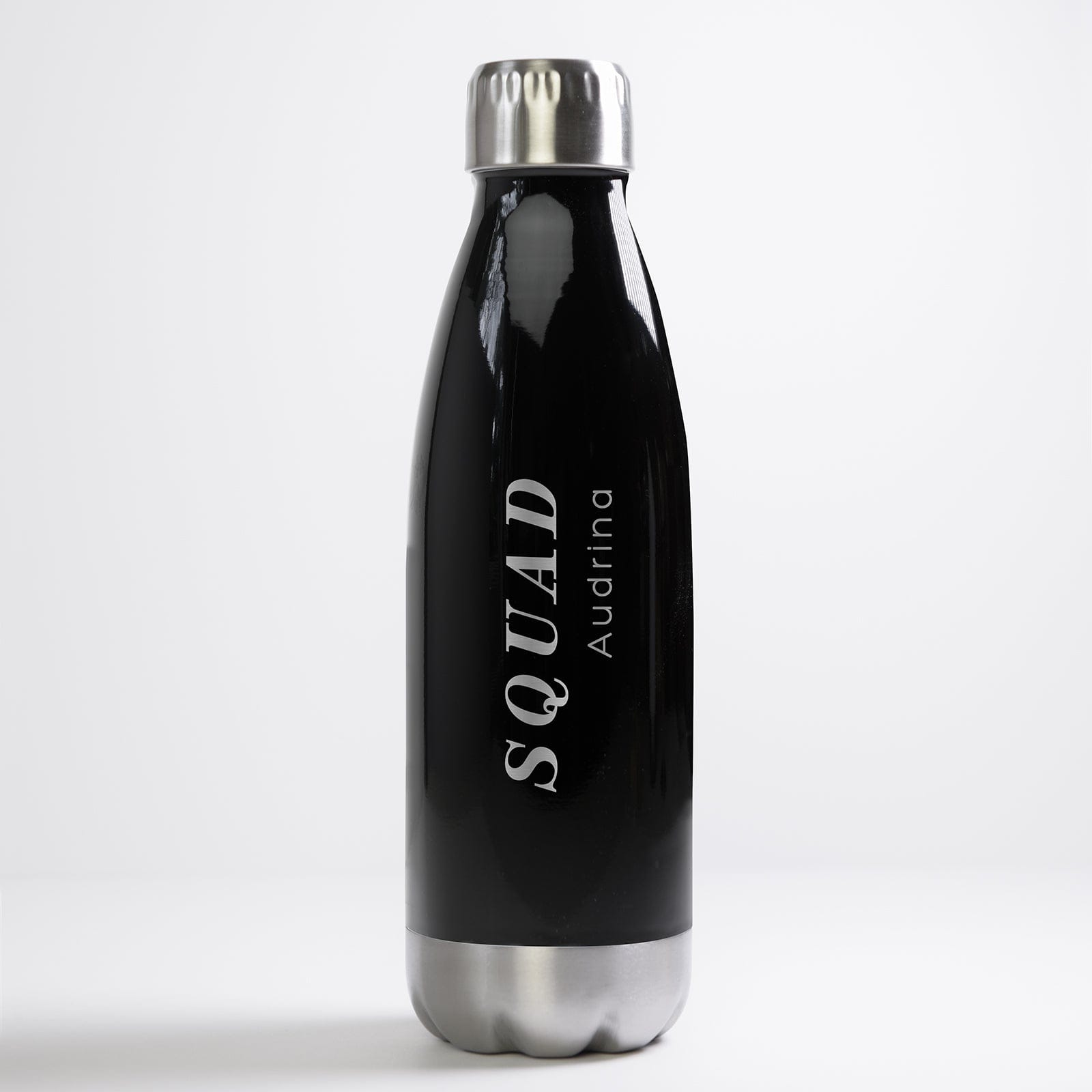 Black Water Bottle - Monochrome All Black Drinks Bottle