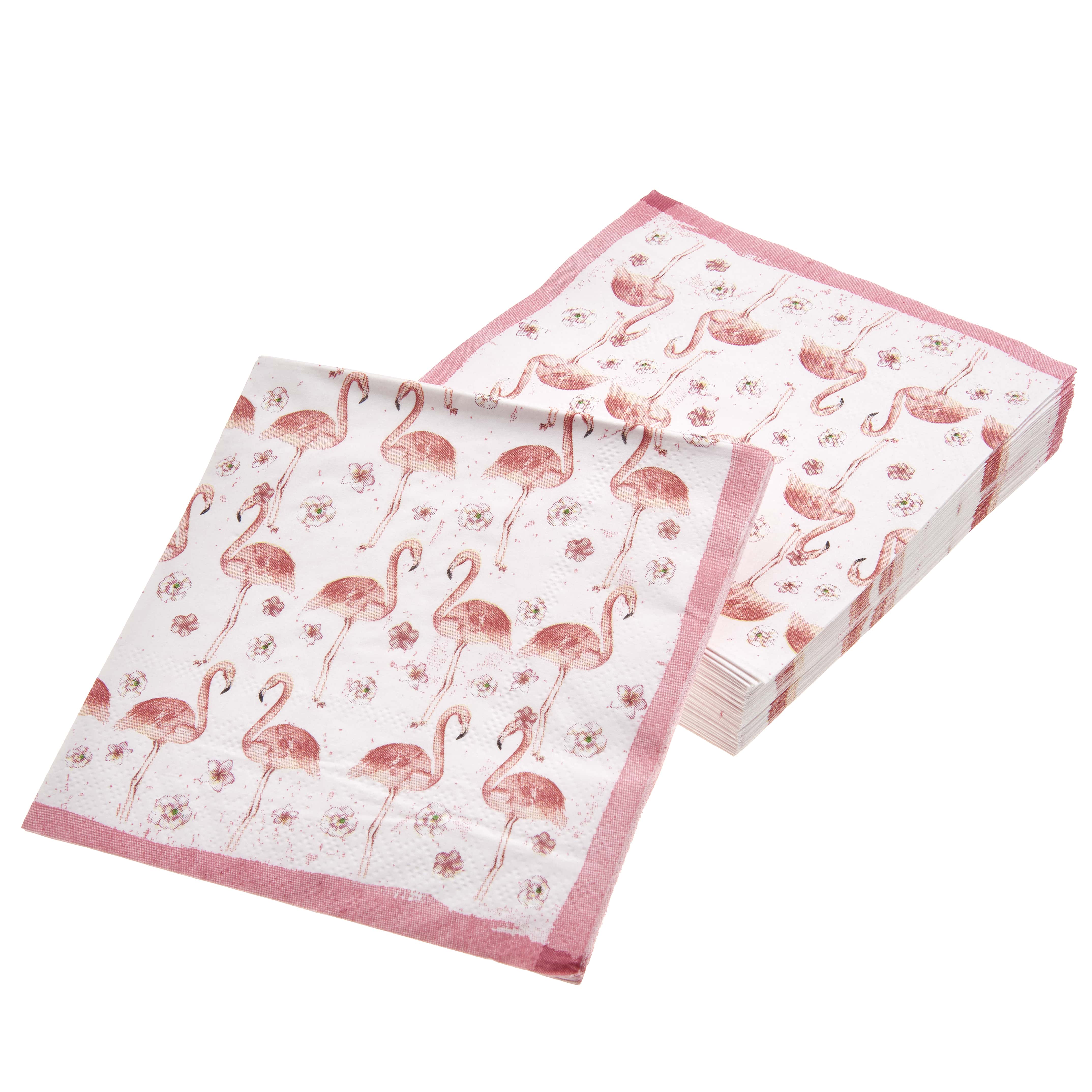 20 Sheets Flamingo Paper Napkins Disposable Party Tableware Summer