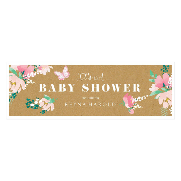 Floral Baby Shower Custom Banner | Gartner Studios