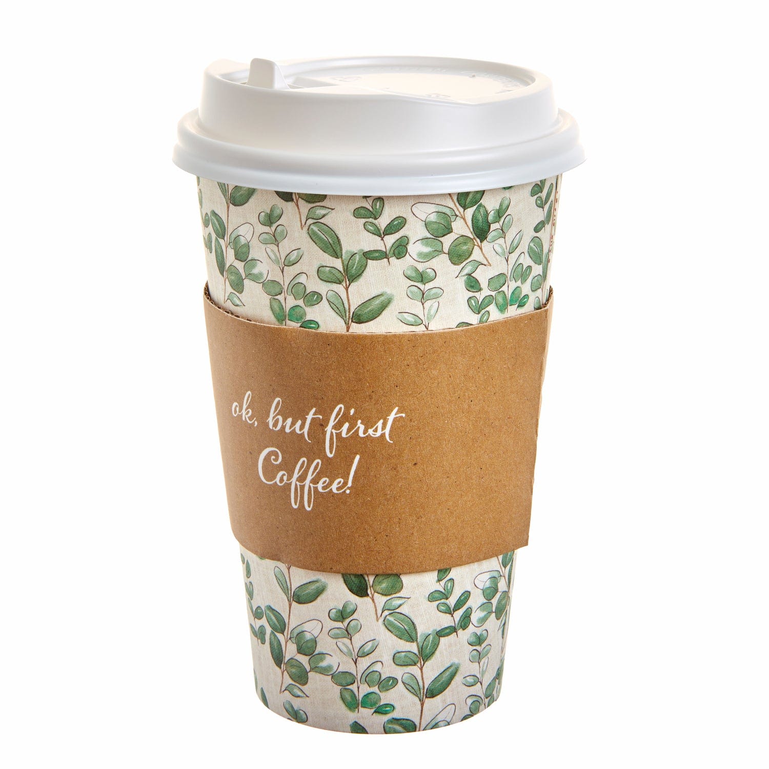 16 oz. Fall Harvest Design Disposable Paper Coffee Cups with Lids