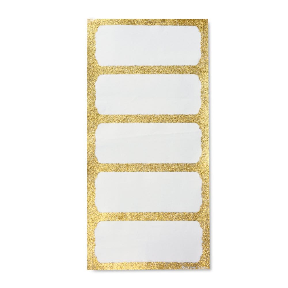 Gold Glitter Border Adhesive Address Labels - 30 Count