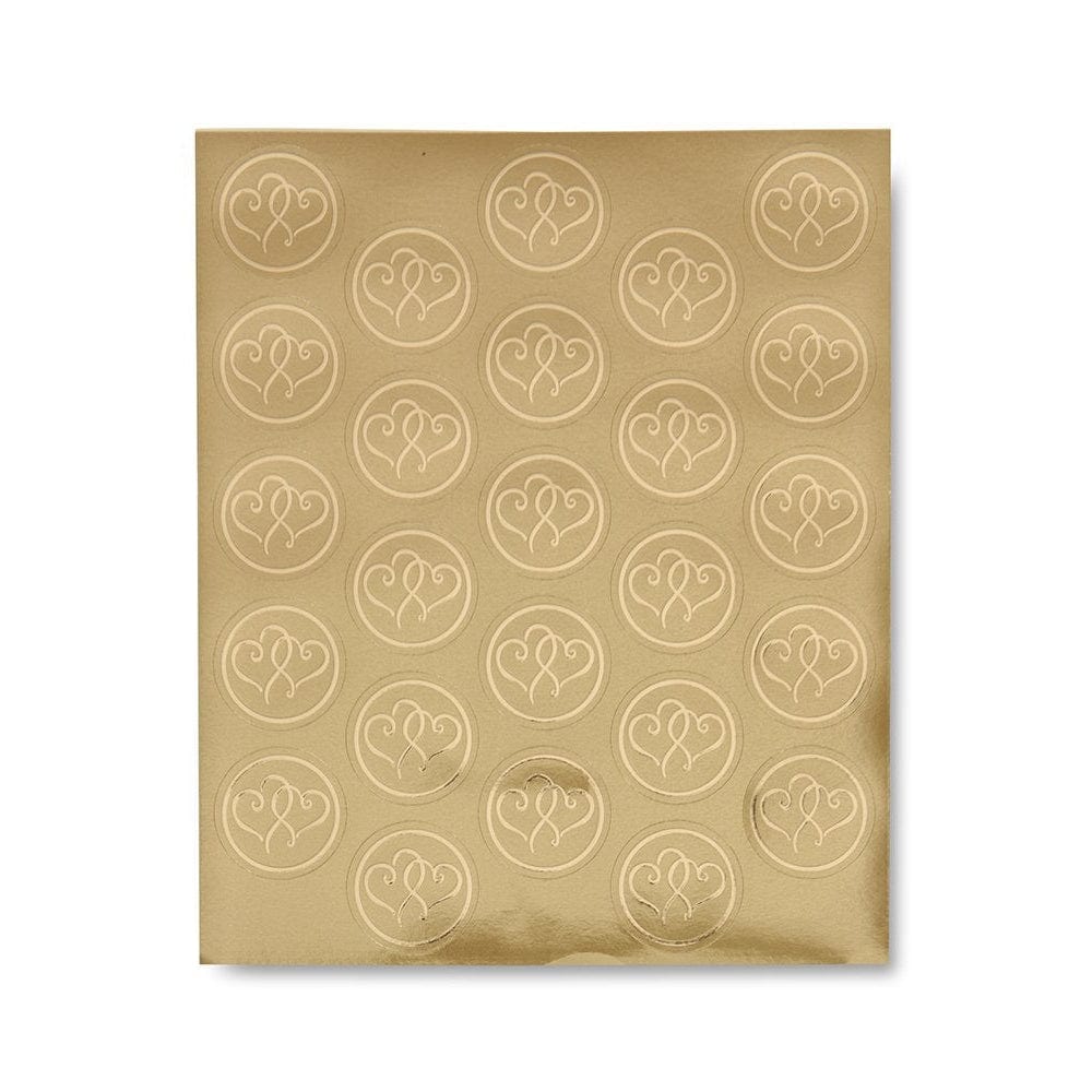 Gold Embossed Heart Envelope Seals with Invitation