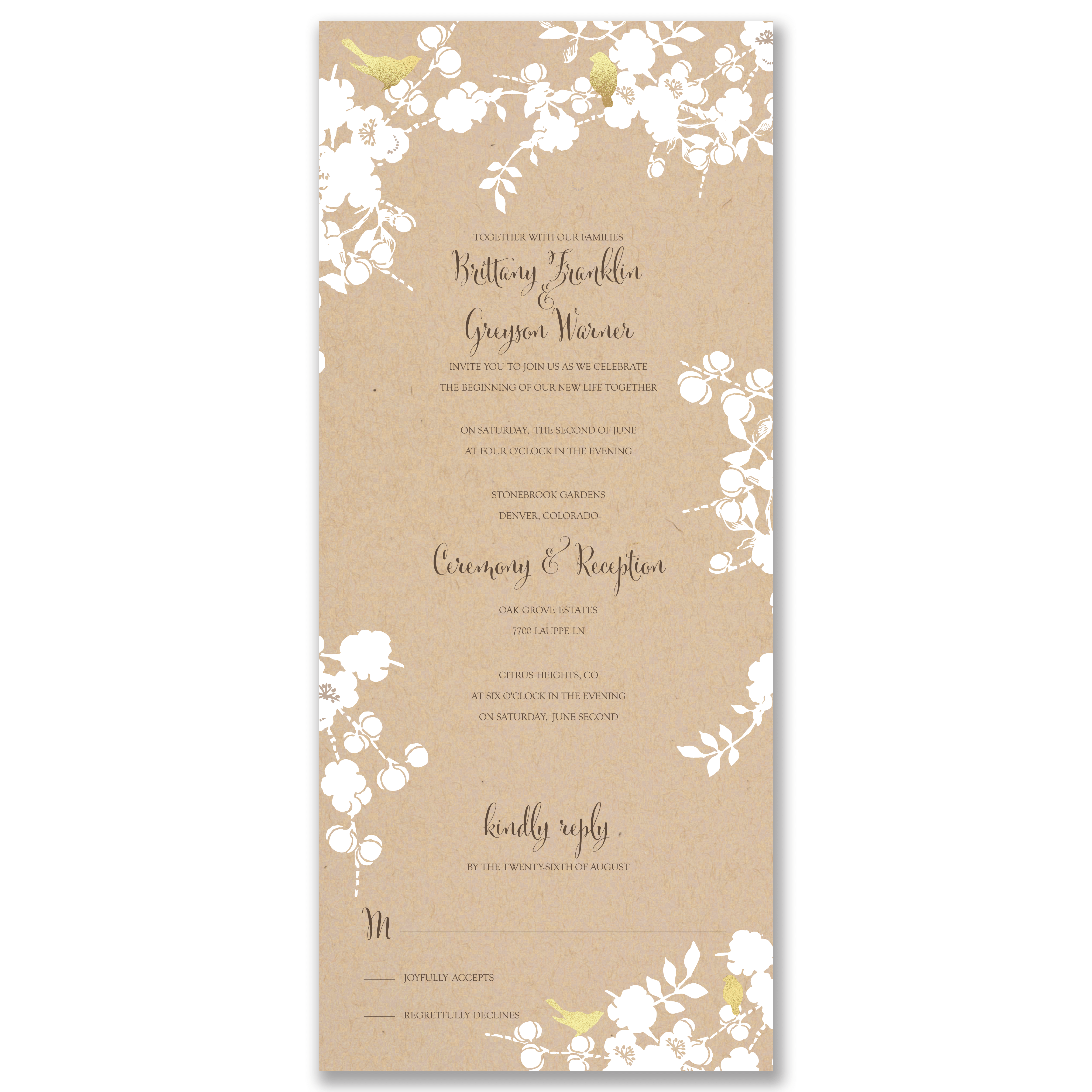 Scroll Invitations Wedding Party Invitation Greeting Card Long Size