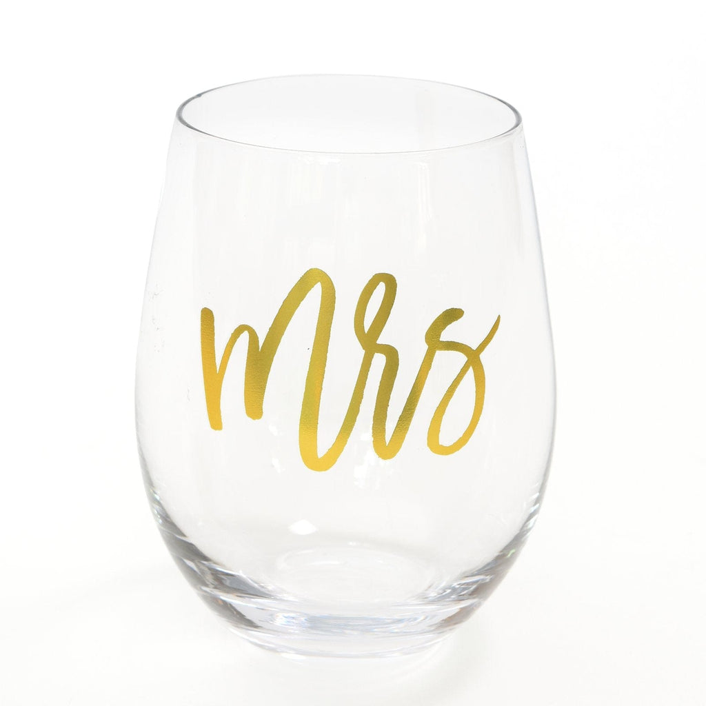 Mr. & Mrs. Stemless Wine Glass Set – Delta Dawn Gifts