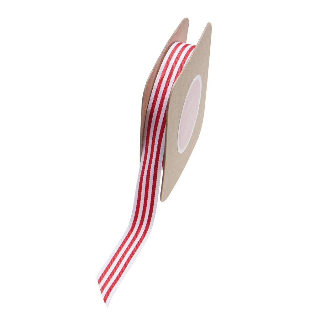 Red striped White String Ribbon n°901 (XS) - Impression Originale