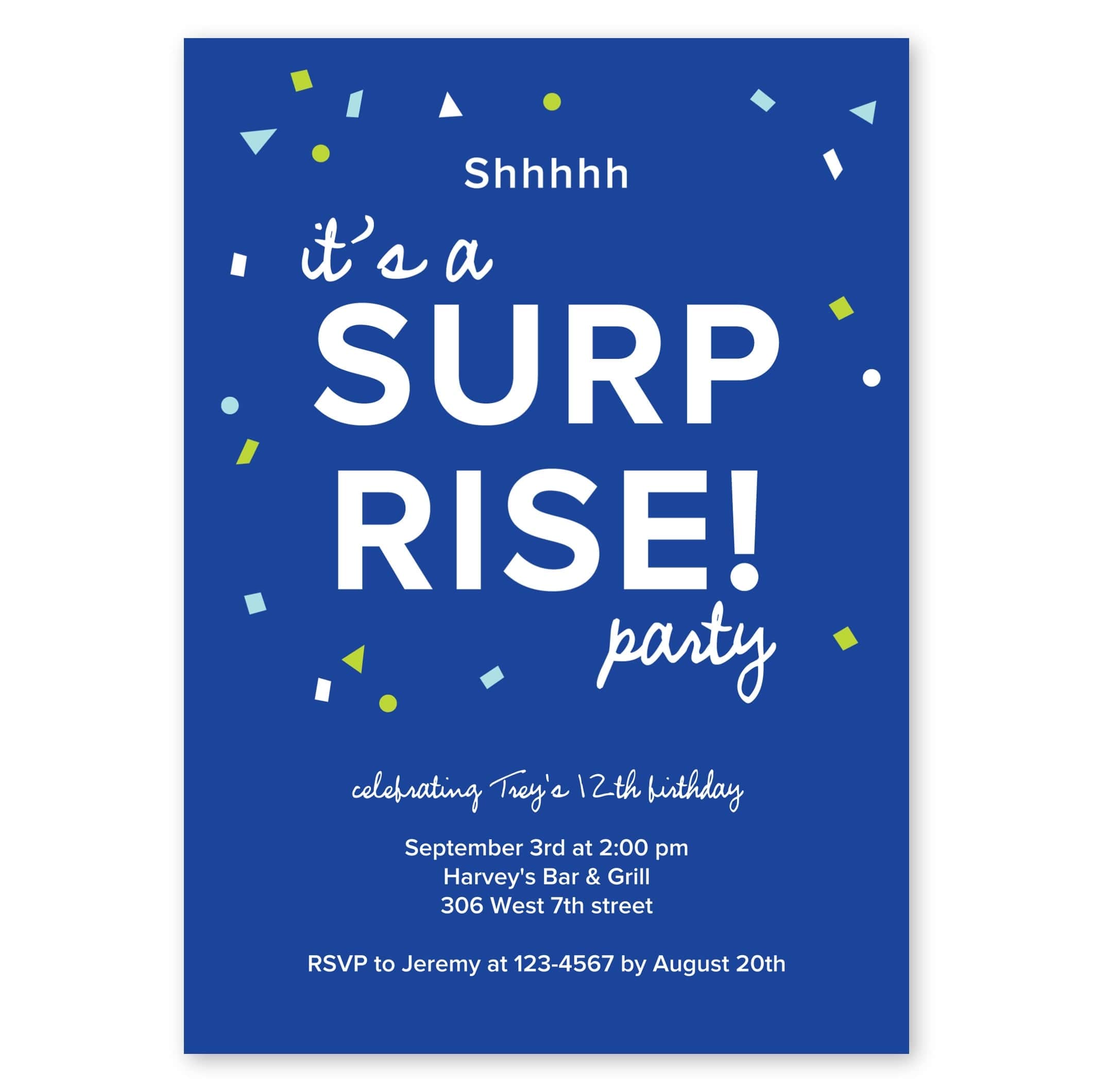 Vecteur Stock Shh surprise secret party invitation vector