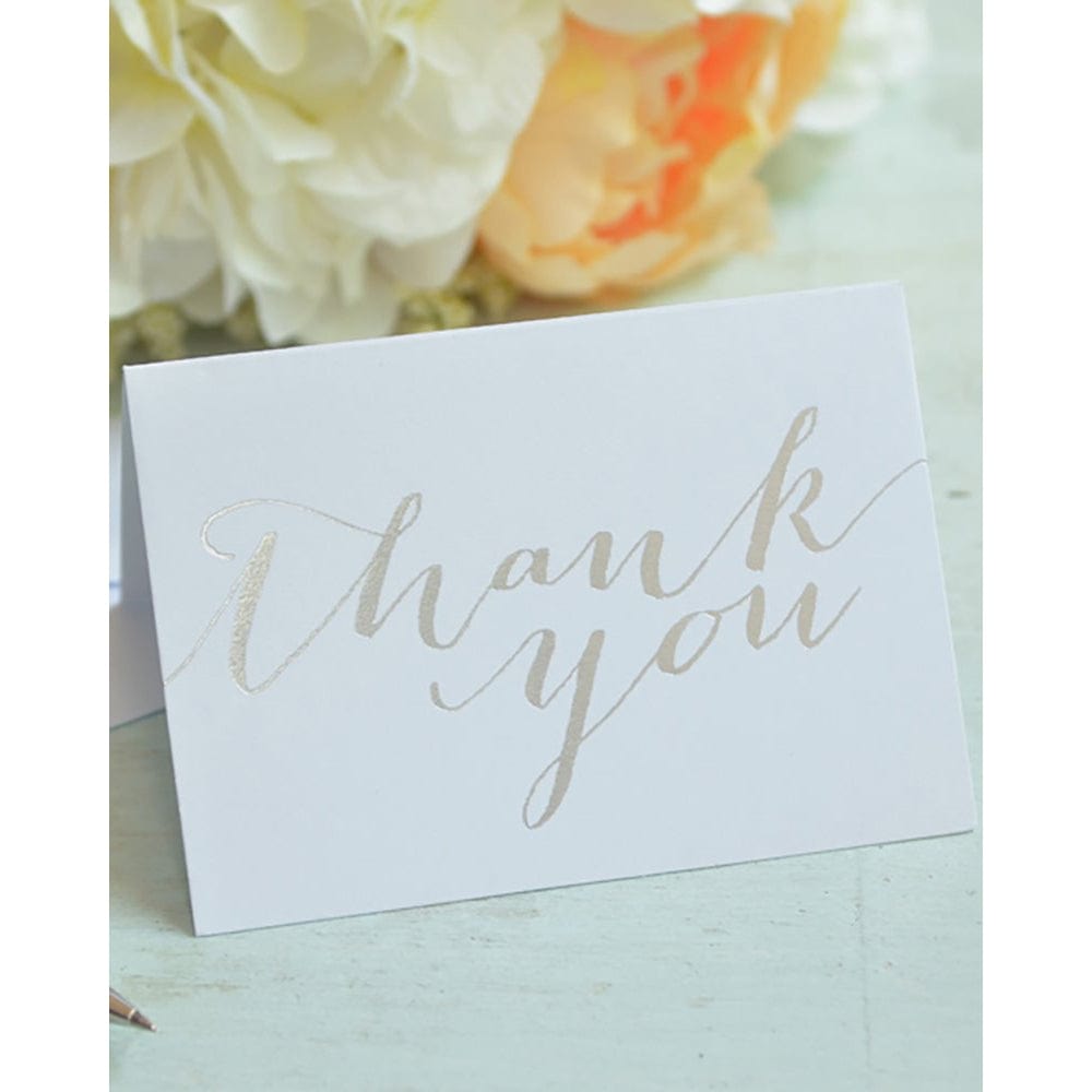 silver thank you cards