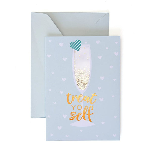 Treat Yo Self' Valentine's Day Card With Gold Foil