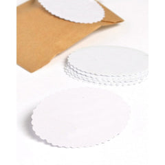 500pcs 23x13mm Price Tags Rectangle White Paper Tags Scallop Head