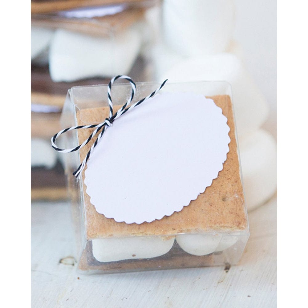 Scalloped White Tags - No String